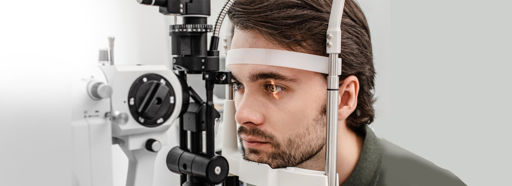 young man during eye exam in Willowbrook